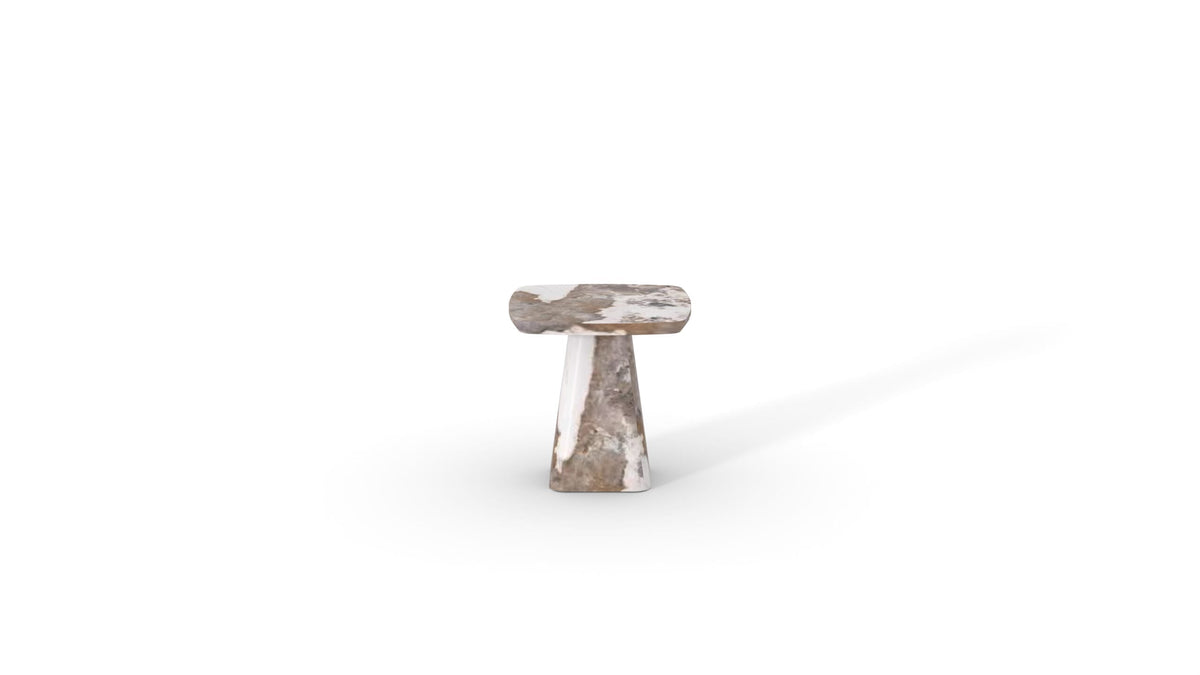 Măsuță cafea VITTORIO 50 cm lungime, integral marmură naturală, design sculptural