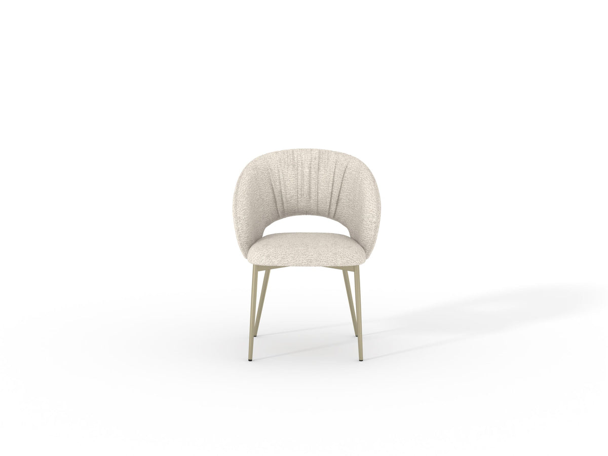 Scaun dining SENSO 60 cm lățime, picioare metal, finisaj auriu, design ergonomic