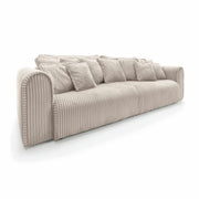 Canapea extensibilă 4-in-1 CELLORA 302 cm lungime, ladă depozitare, funcție pat 180×240 cm, cappuccino