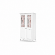 Dulap AMELIE 115 cm lățime, 2 uși batante, finisaj alb satinat, detalii florale