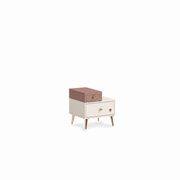 Noptieră PEARL 47 cm lățime, 2 sertare, finisaj crem, roz pudrat, accente rose-gold