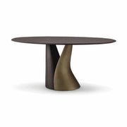 Masă dining fixă DUALIS 180 cm lungime, blat lemn masiv, bază metal, fibră de sticlă