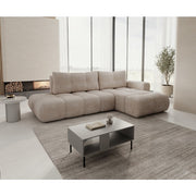 Colțar extensibil HELEN 286 cm, formă "L", ladă depozitare, zonă dormit permanent, design confortabil contemporan