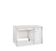 Birou BELLE 117 cm lungime, finisaj alb mat, 2 sertare, dulap lateral