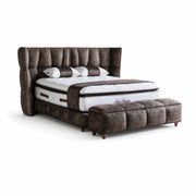 Pat Boxspring KING MASTER cu ladă de depozitare, structură metalică, saltea premium cu topper integrat