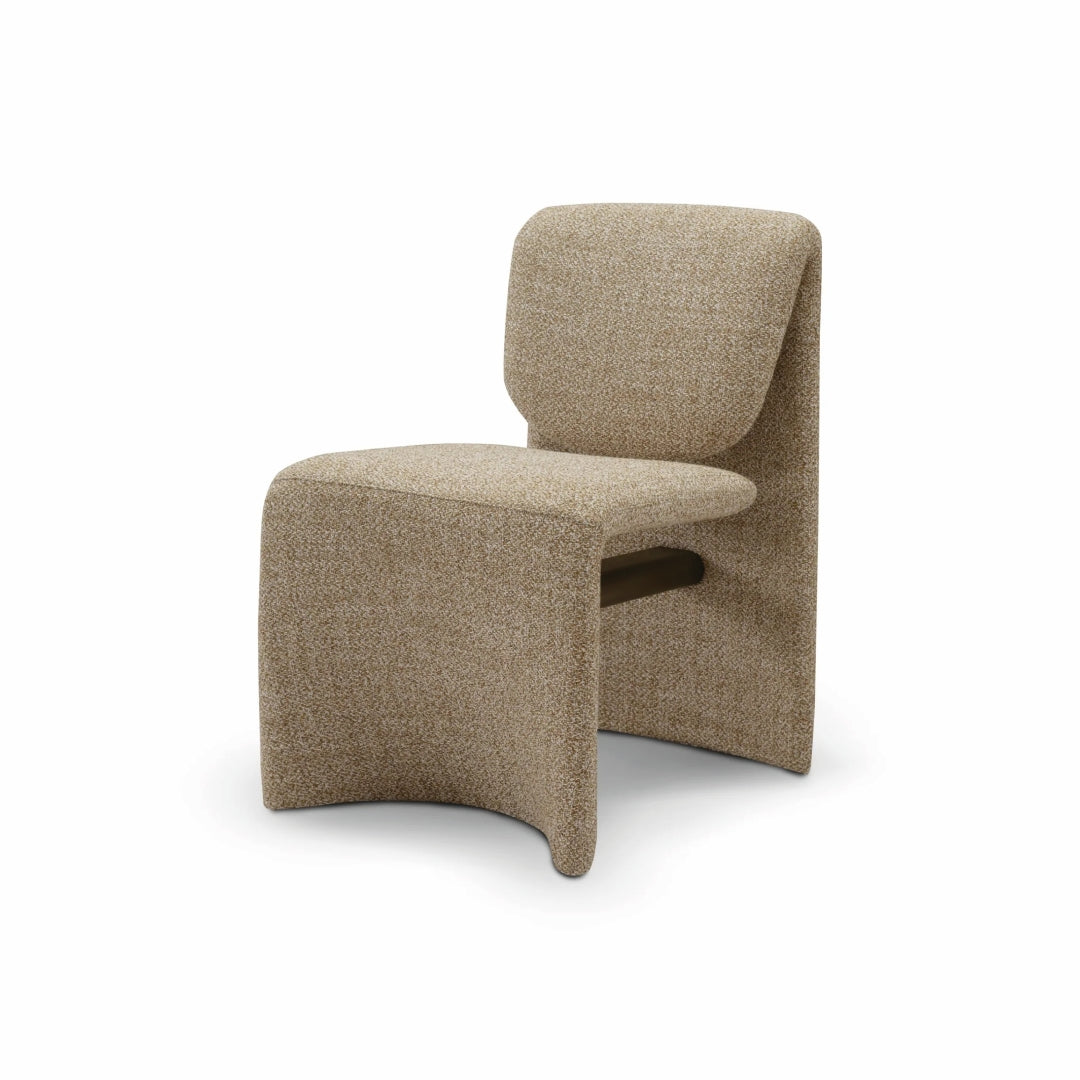 Scaun dining LUNAR 65 cm lățime, structură metalică, tapițerie premium bej