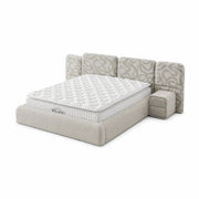 Pat Boxspring MILANO cu ladă de depozitare, structură metalică, saltea premium cu topper integrat