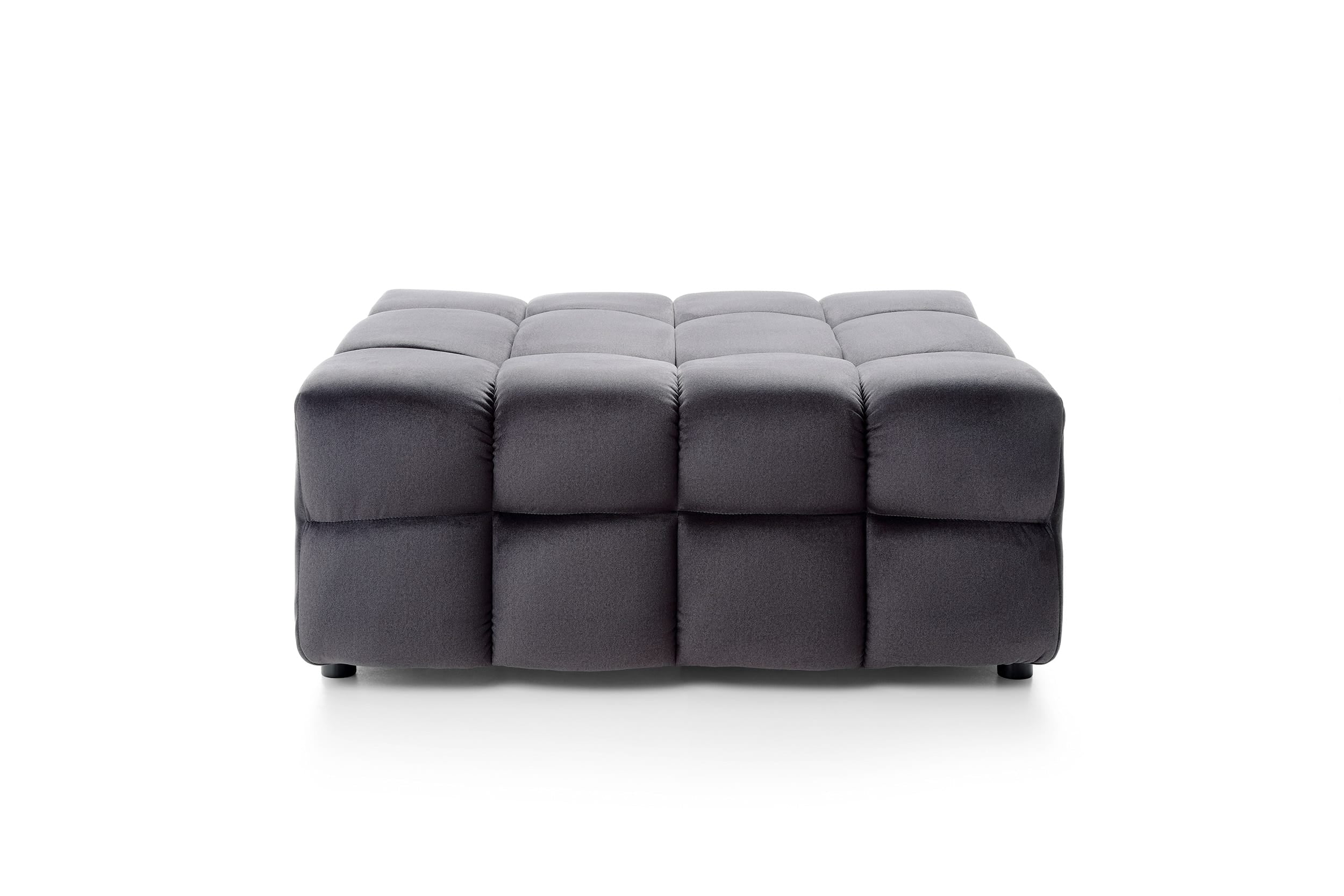 Otoman CAPRI 111 cm lungime, catifea premium impermeabilă, design cubic