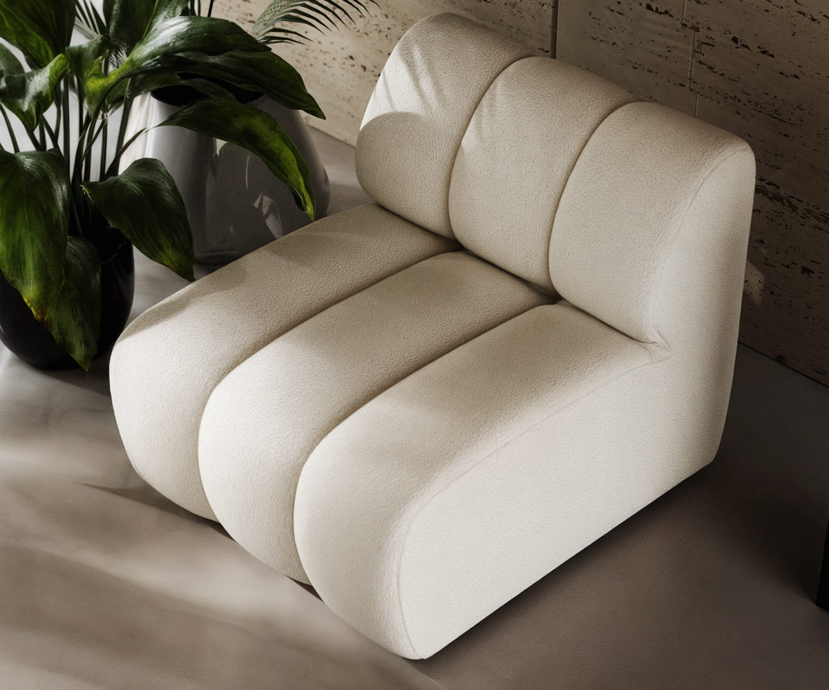 Fotoliu modular RODOS 75 cm lățime, bouclé premium, confort ridicat
