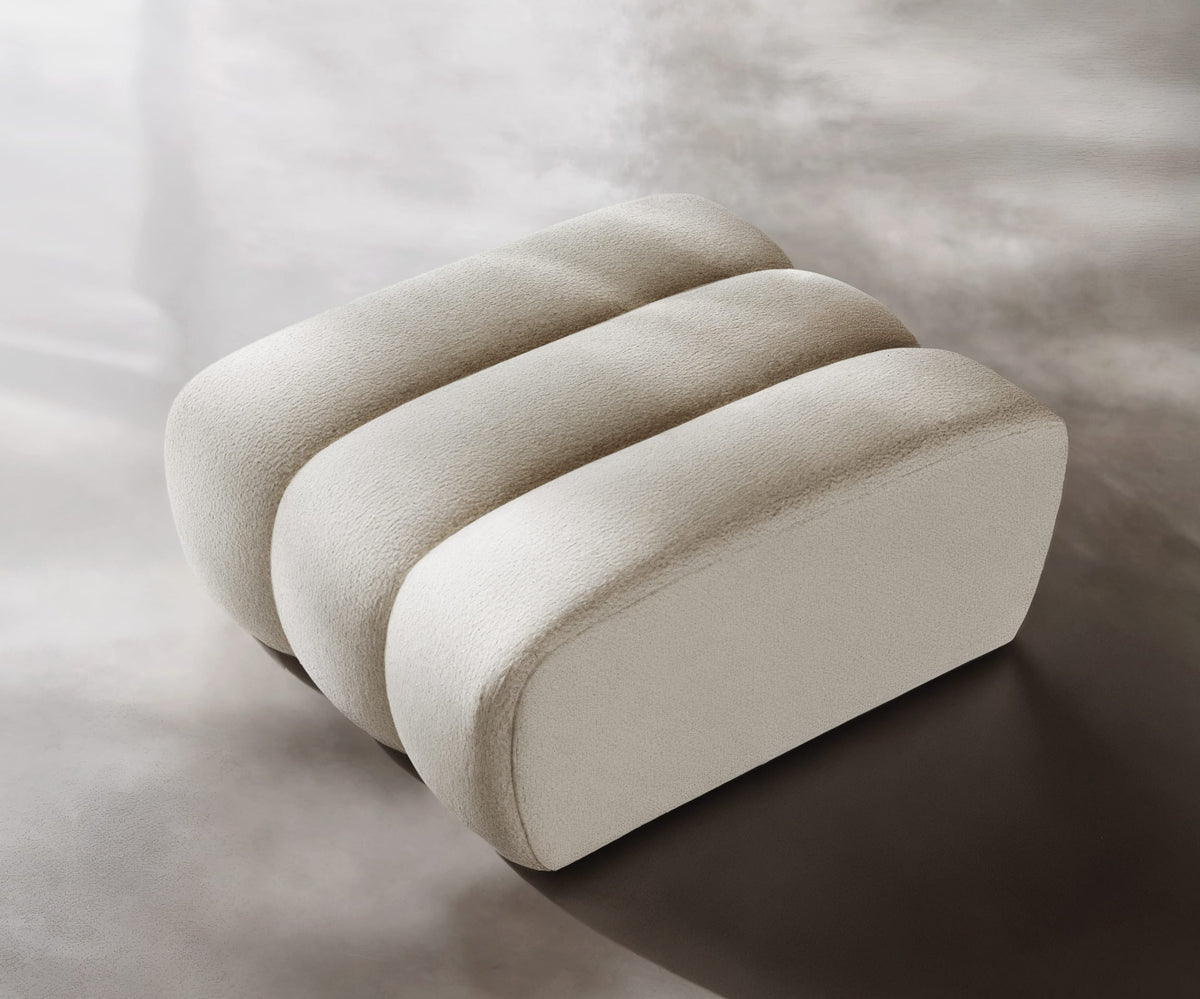 Otoman RODOS 90 cm lungime, stofă bouclé premium, structură MDF ranforsat