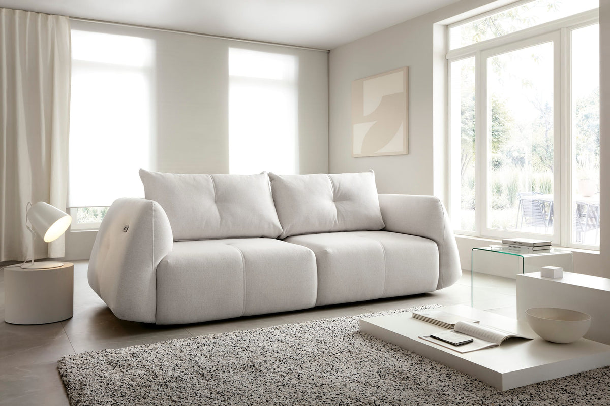 Canapea extensibilă SPLENDORA 254 cm lățime, extensie electrică, port USB