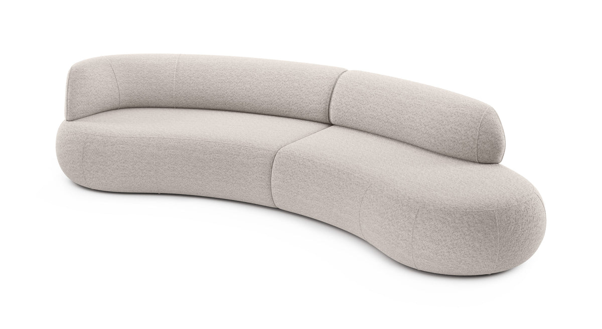 Canapea modulară 346 cm, 4 locuri IVONA, bouclé premium, design curbat, colț stânga pentru living elegant