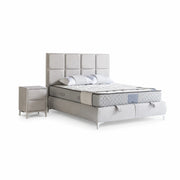 Pat Boxspring RELAX cu ladă de depozitare, structură metalică, saltea premium