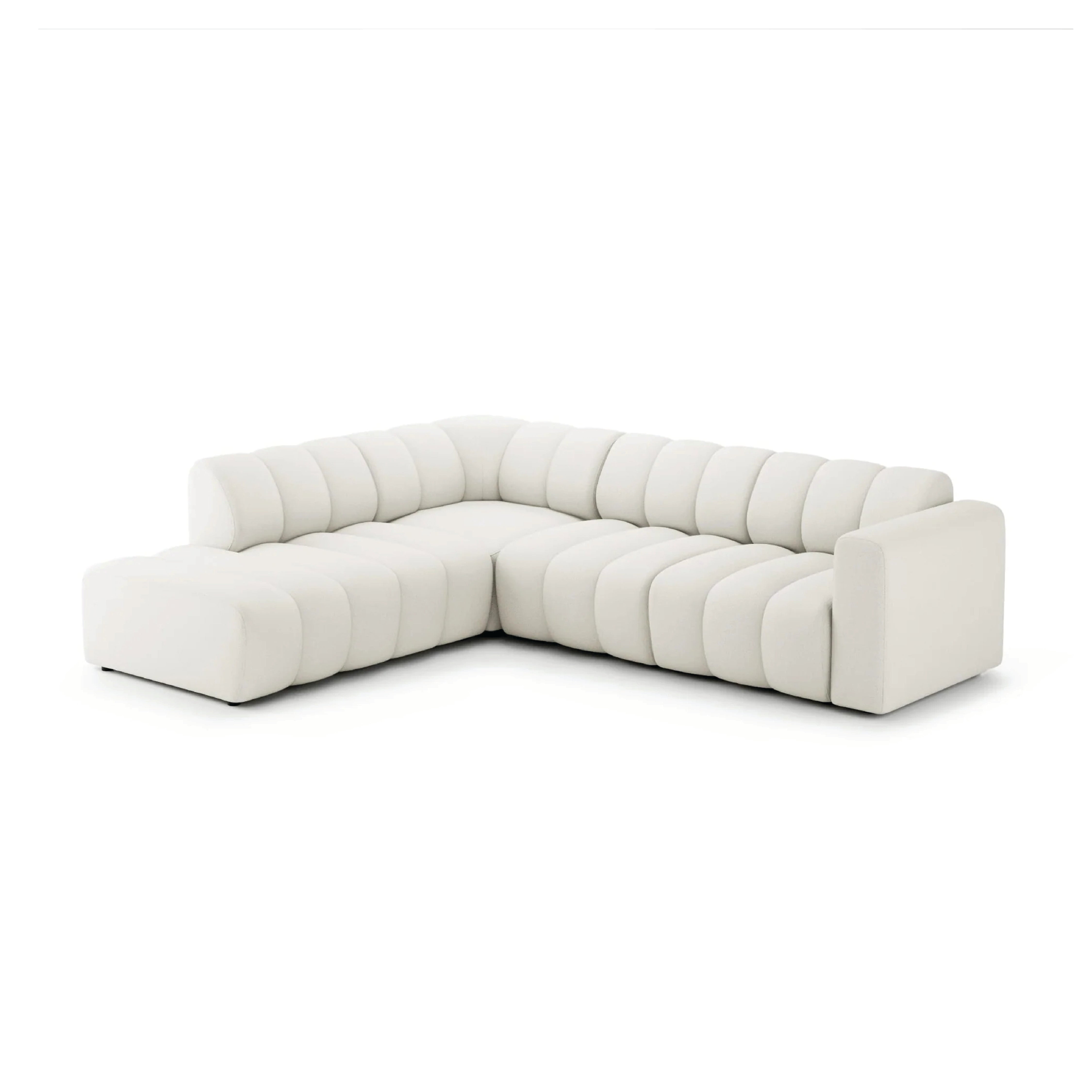 Colțar modular RODOS 270 cm, formă „L”, bouclé premium, configurabil