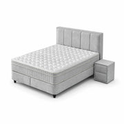 Pat Boxspring ROYCE cu ladă de depozitare, structură metalică, saltea premium cu topper integrat