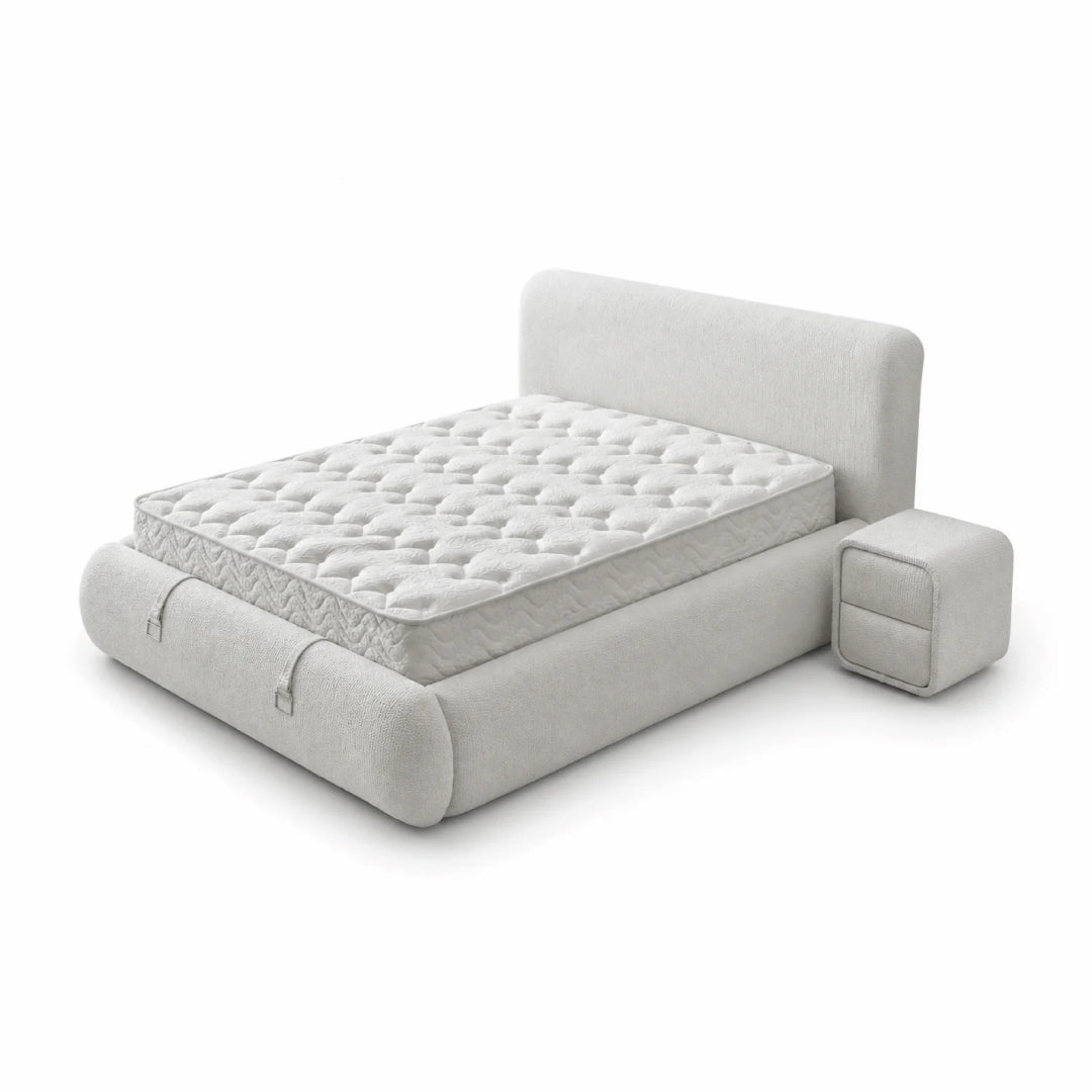 Pat Boxspring SENSO cu ladă de depozitare, structură metalică, saltea premium
