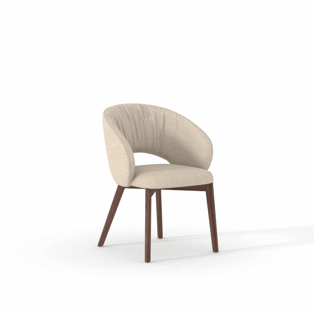 Scaun dining SENSO 60 cm lățime, picioare lemn, finisaj nuc, design ergonomic