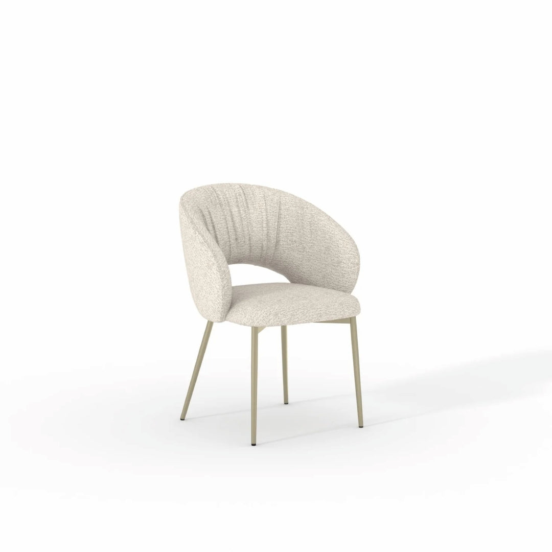 Scaun dining SENSO 60 cm lățime, picioare metal, finisaj auriu, design ergonomic
