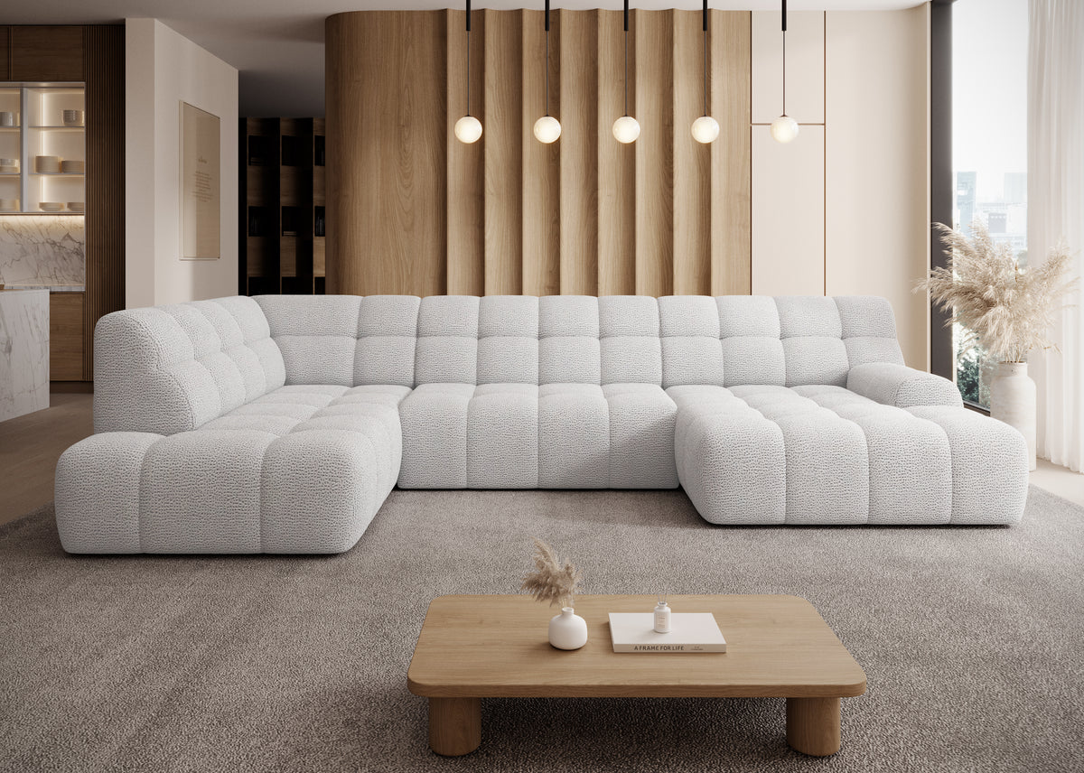 Colțar extensibil electric COCOON, 366 cm lungime, formă „U”, configurabil