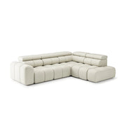 Colțar modular AVENTO 291 cm lungime, in "L", extensie electrică, tetiere reglabile, material impermeabil