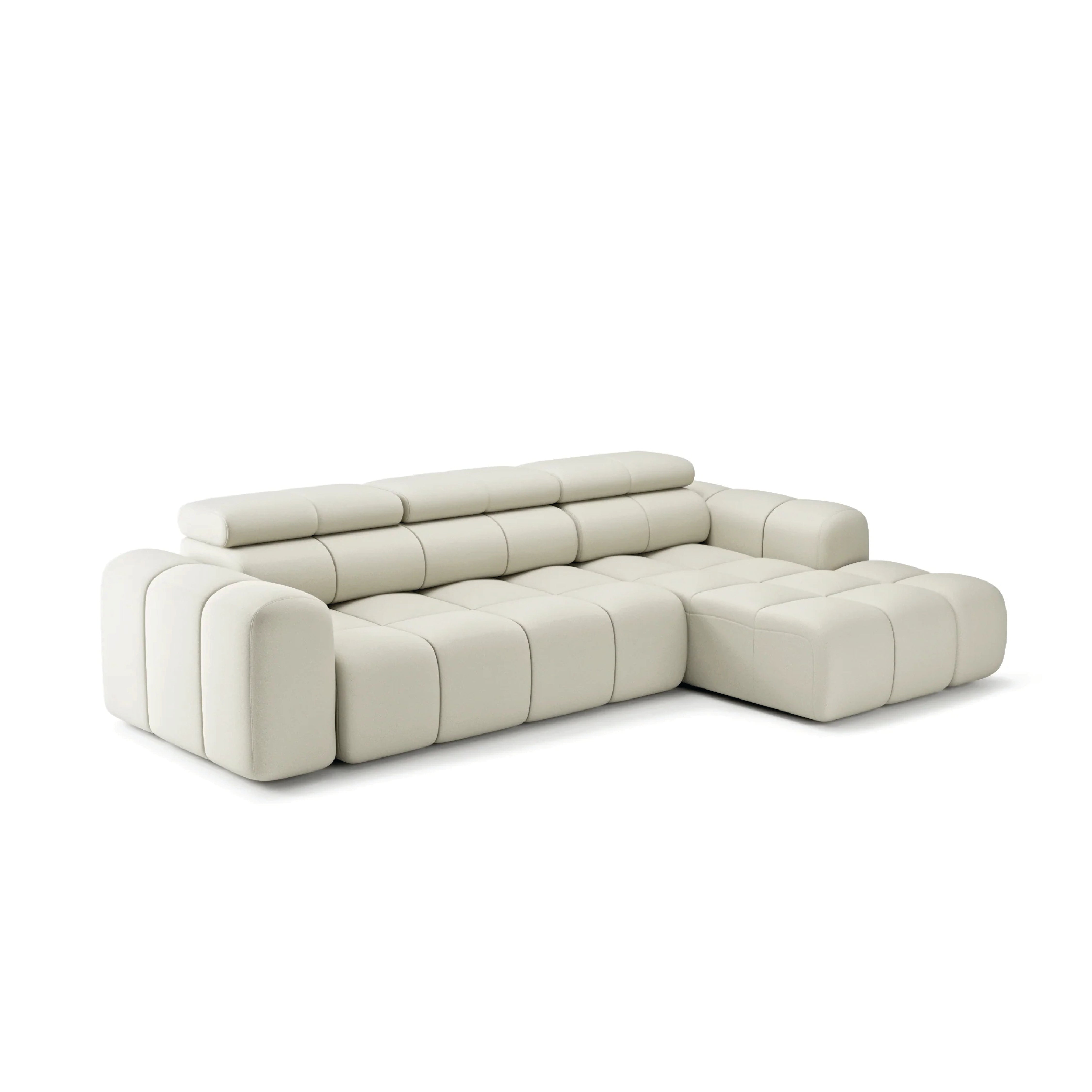 Colțar modular AVENTO, 289 cm lungime, extensie electrică, material impermeabil