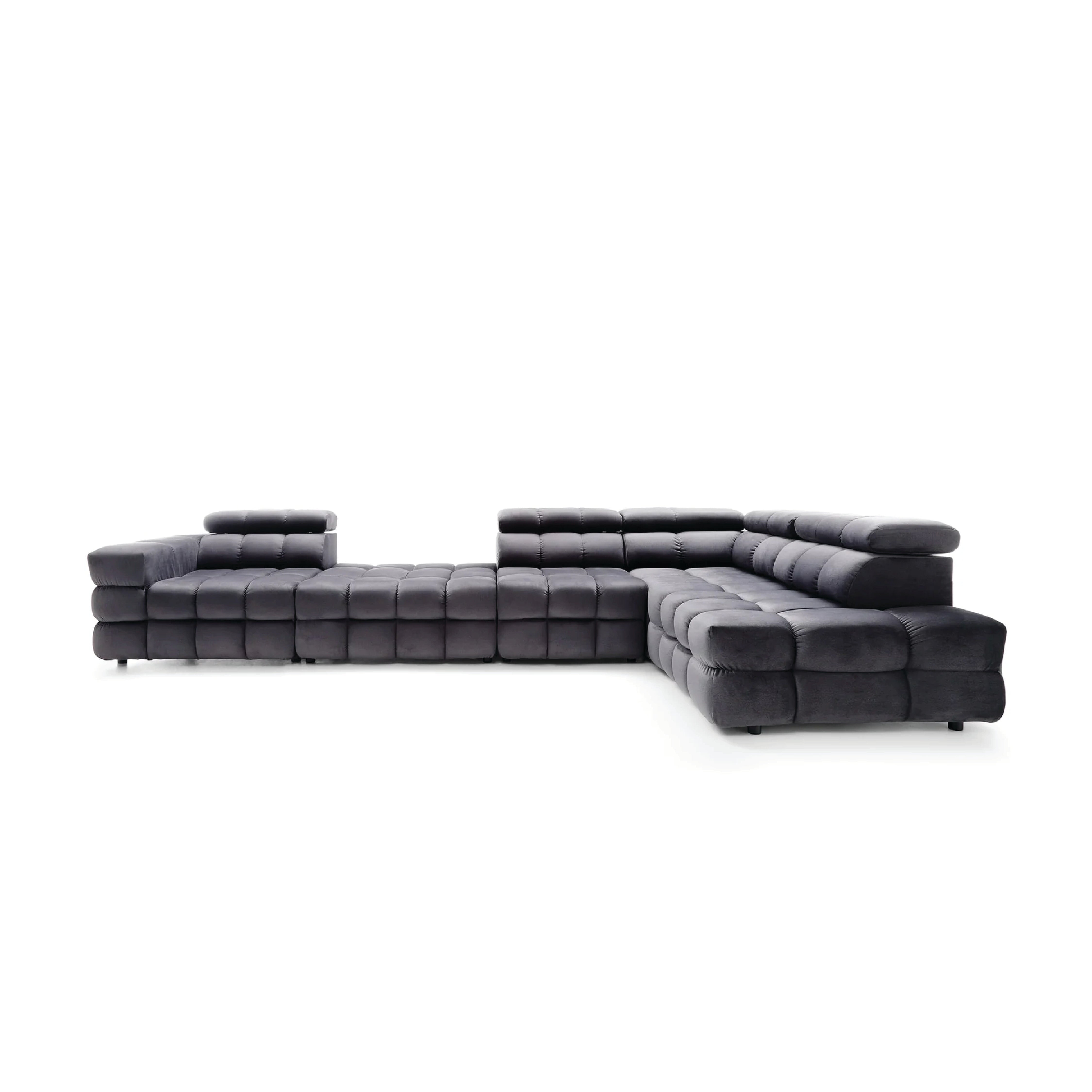 Colțar modular CAPRI 396 cm lungime, formă „L”, configurabil, tetiere reglabile