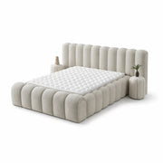 Pat Boxspring CARLA cu ladă de depozitare, structură metalică, saltea premium