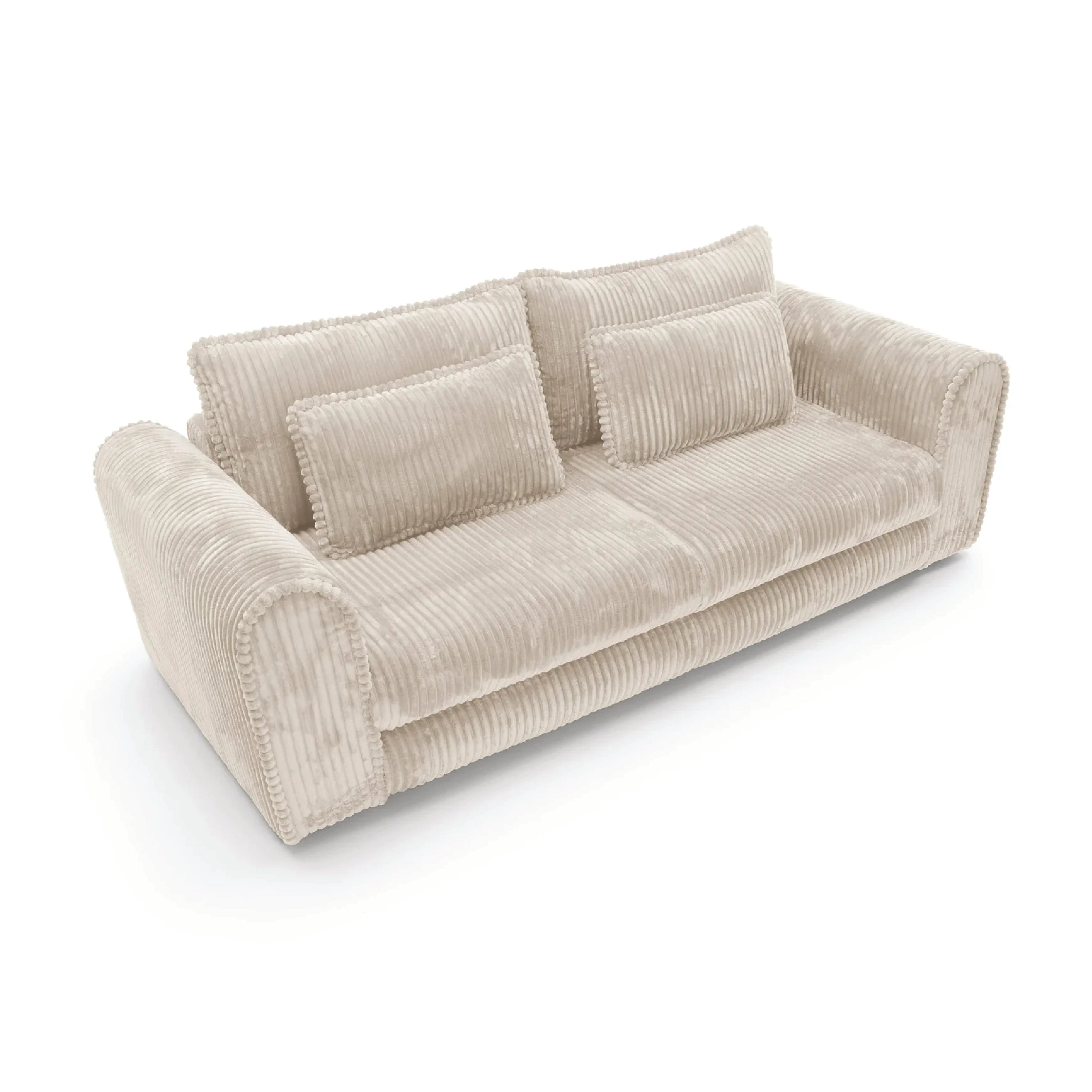 Canapea extensibilă CELLORA 260 cm lungime, funcție pat 160×200 cm, ladă depozitare, crem