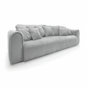 Canapea extensibilă 4-in-1 CELLORA 302 cm lungime, ladă depozitare, funcție pat 180×240 cm, gri mătase