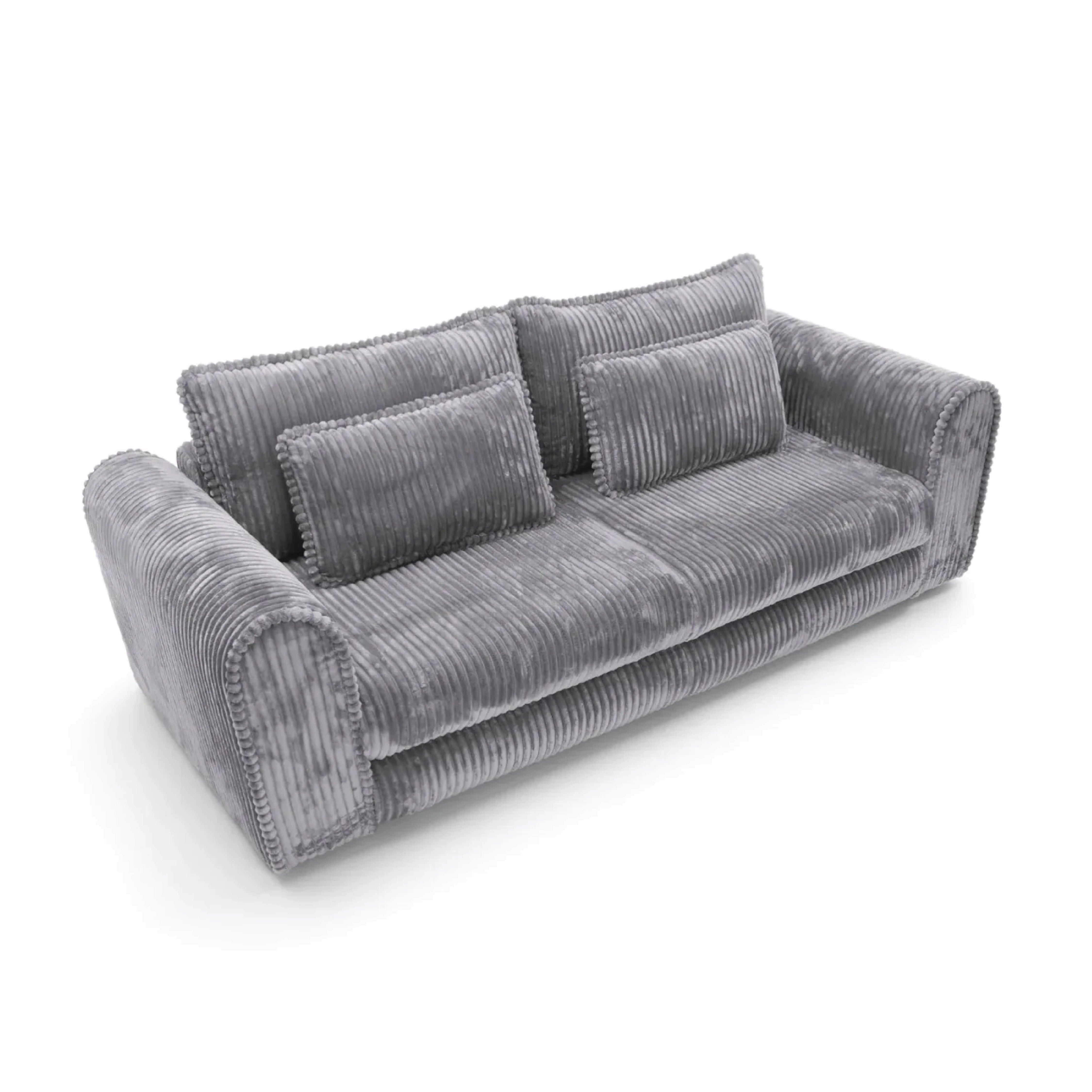 Canapea extensibilă CELLORA 260 cm lungime, funcție pat 160×200 cm, ladă depozitare, gri mătase