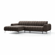 Colțar extensibil electric PORTOFINO 283 cm lungime, tetiere reglabile, formă „L”, maro închis