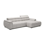 Colțar extensibil electric ALVIN, 285 cm lungime, formă „L”, tetiere reglabile, configurabil
