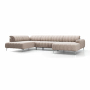 Colțar extensibil electric PORTOFINO 375 cm lungime, tetiere reglabile, formă "U", bej deschis