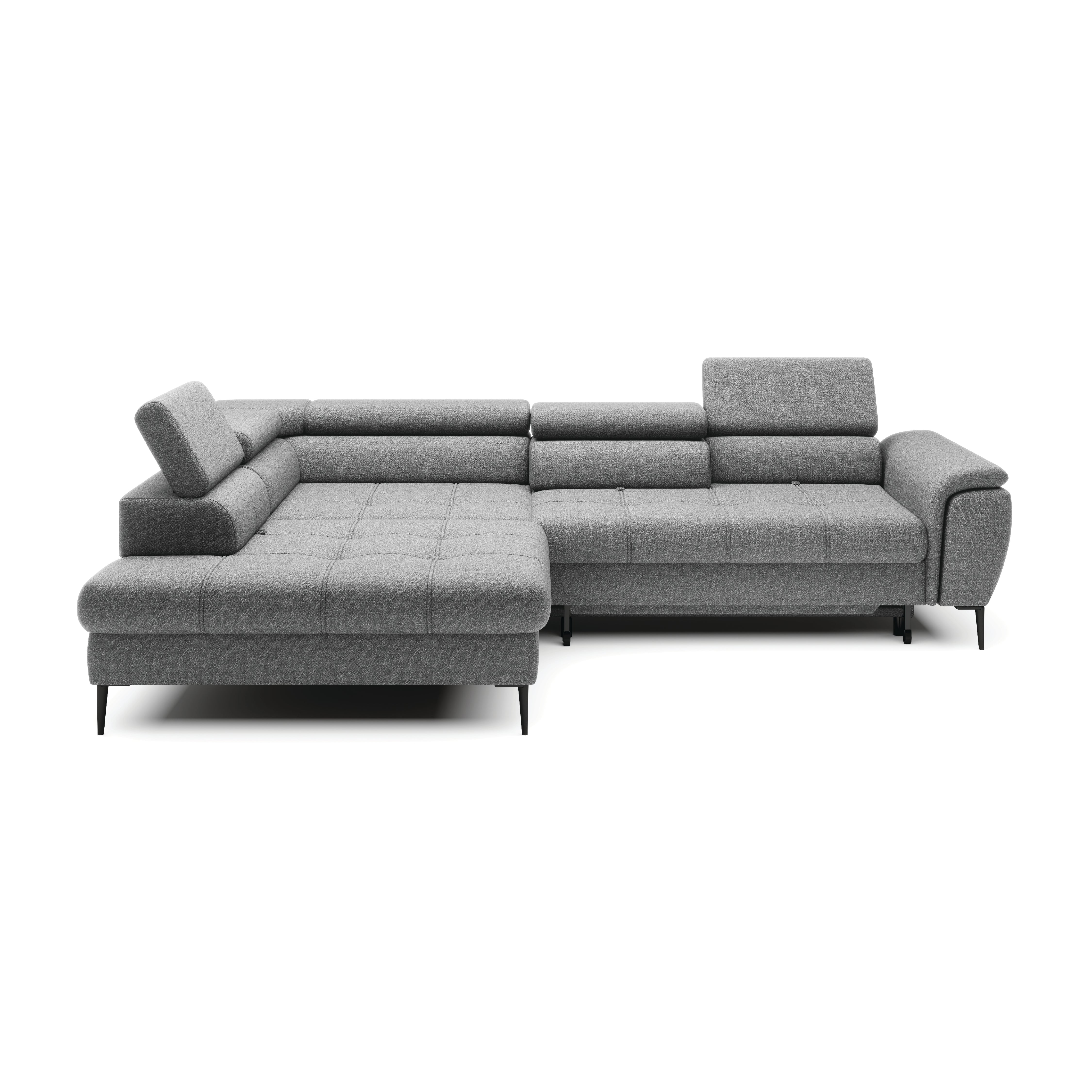 Colțar extensibil DENVER, 288 cm lungime, formă „L”, ladă depozitare, configurabil