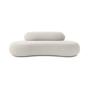 Canapea fixă 253 cm, 3 locuri IVONA, boucle premium, design curbat organic pentru living modern