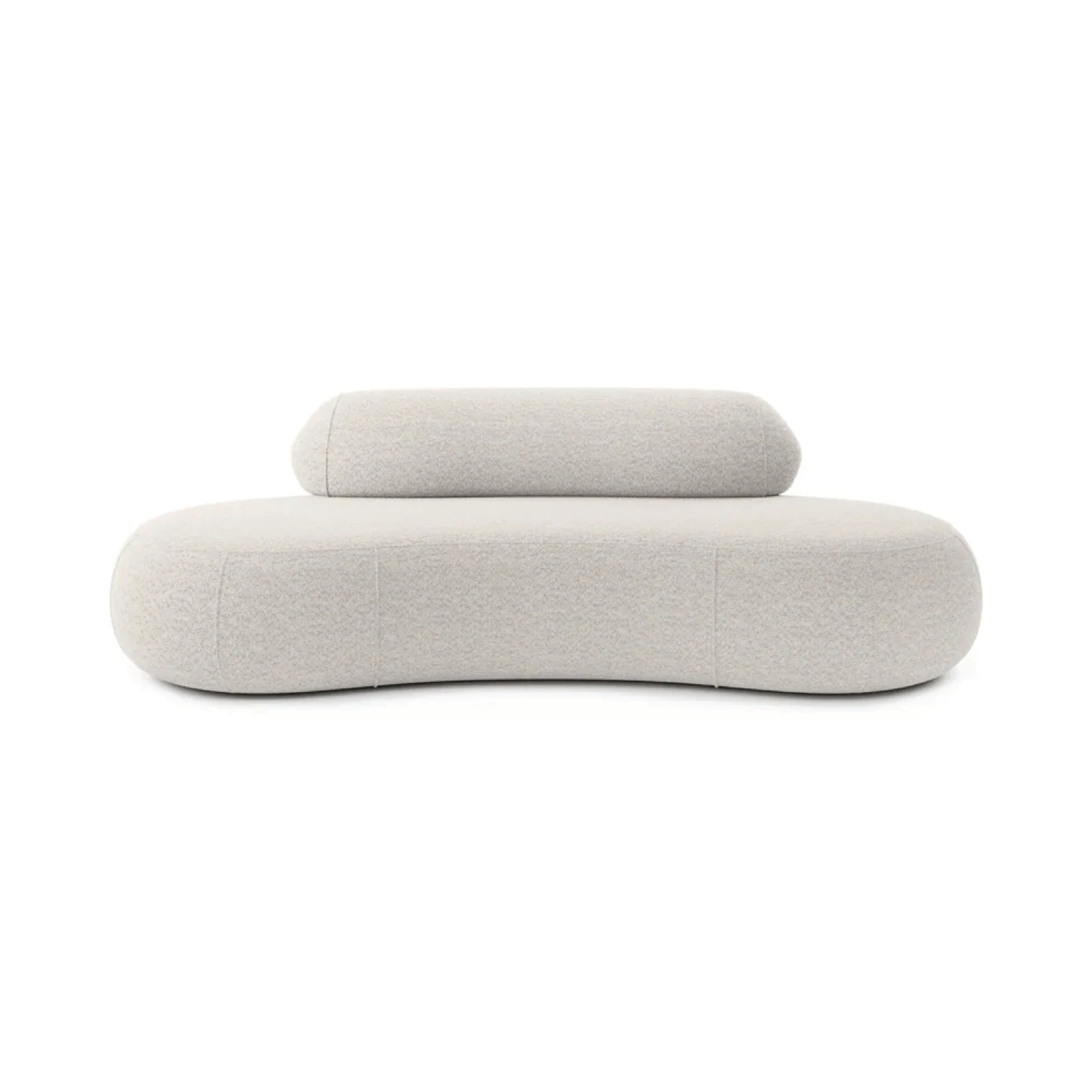 Canapea fixă 253 cm, 3 locuri IVONA, boucle premium, design curbat organic pentru living modern