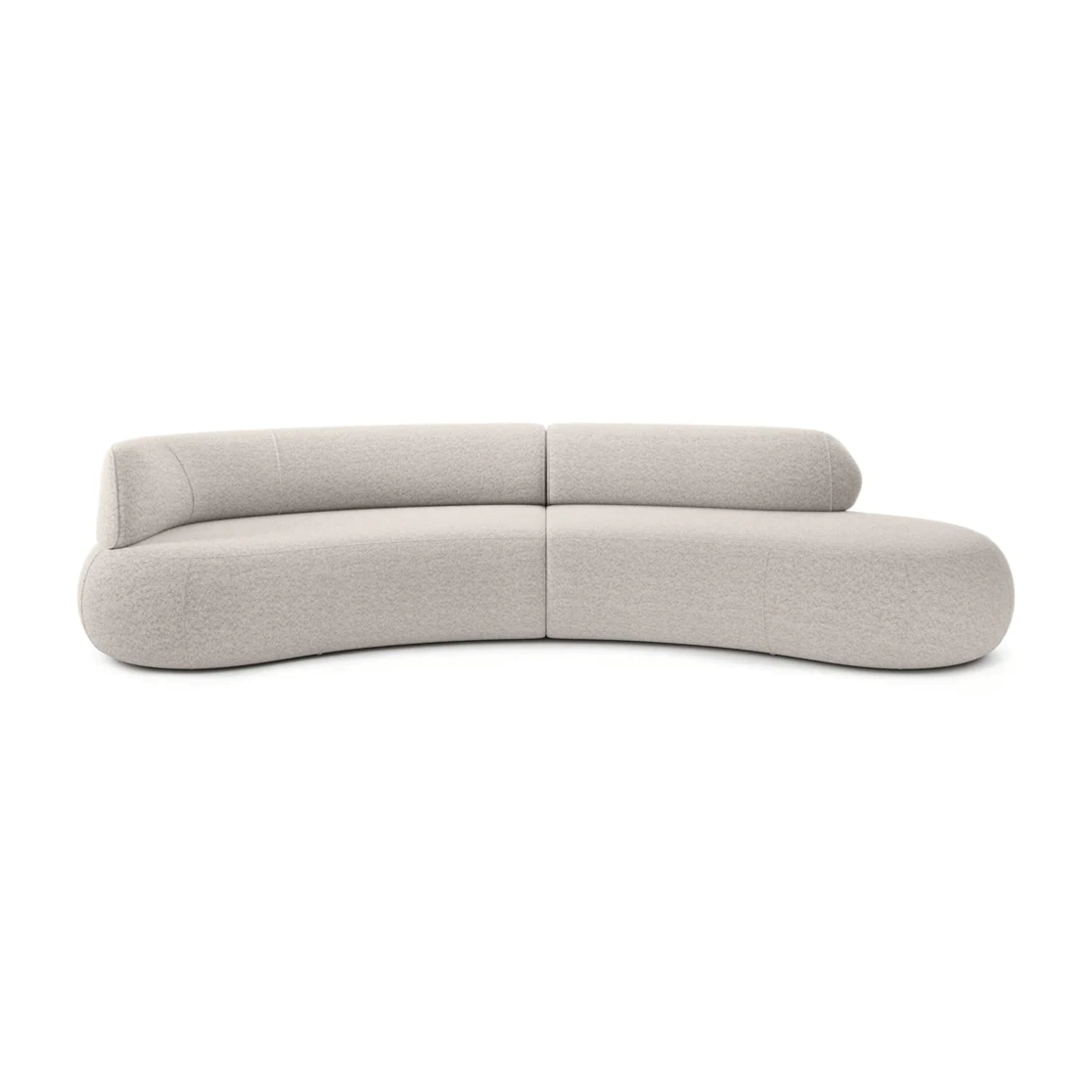 Canapea modulară 346 cm, 4 locuri IVONA, bouclé premium, design curbat, colț stânga pentru living elegant