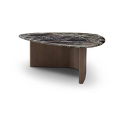 Măsuță cafea DOLCE 114 cm lungime, blat marmură naturală, bază MDF furniruit