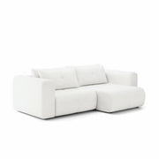 Canapea extensibilă 4-în-1 MIRA, 260 cm lungime, ladă de depozitare, spumă HR, ivory