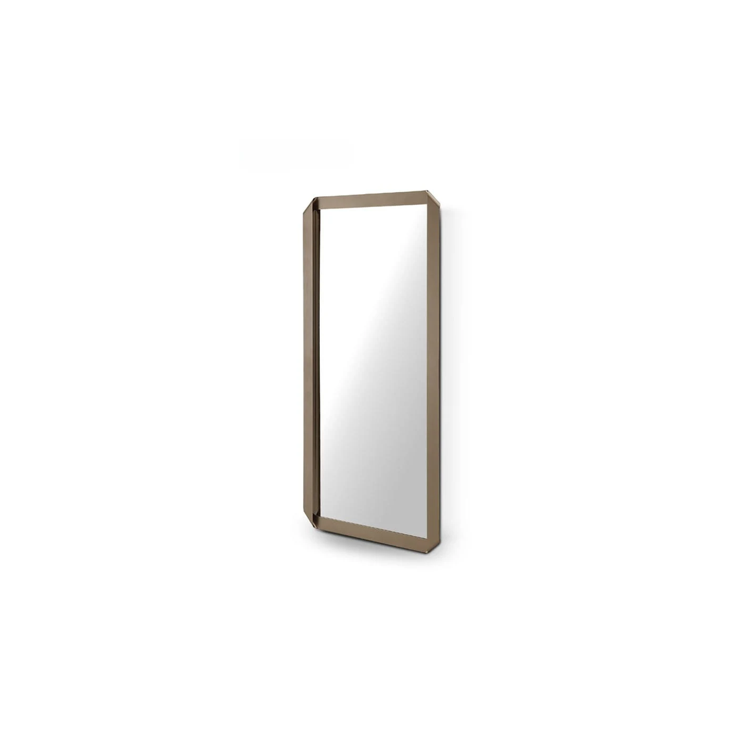 Oglindă decorativă BRAXA 180×85 cm, ramă metal, finisaj brass