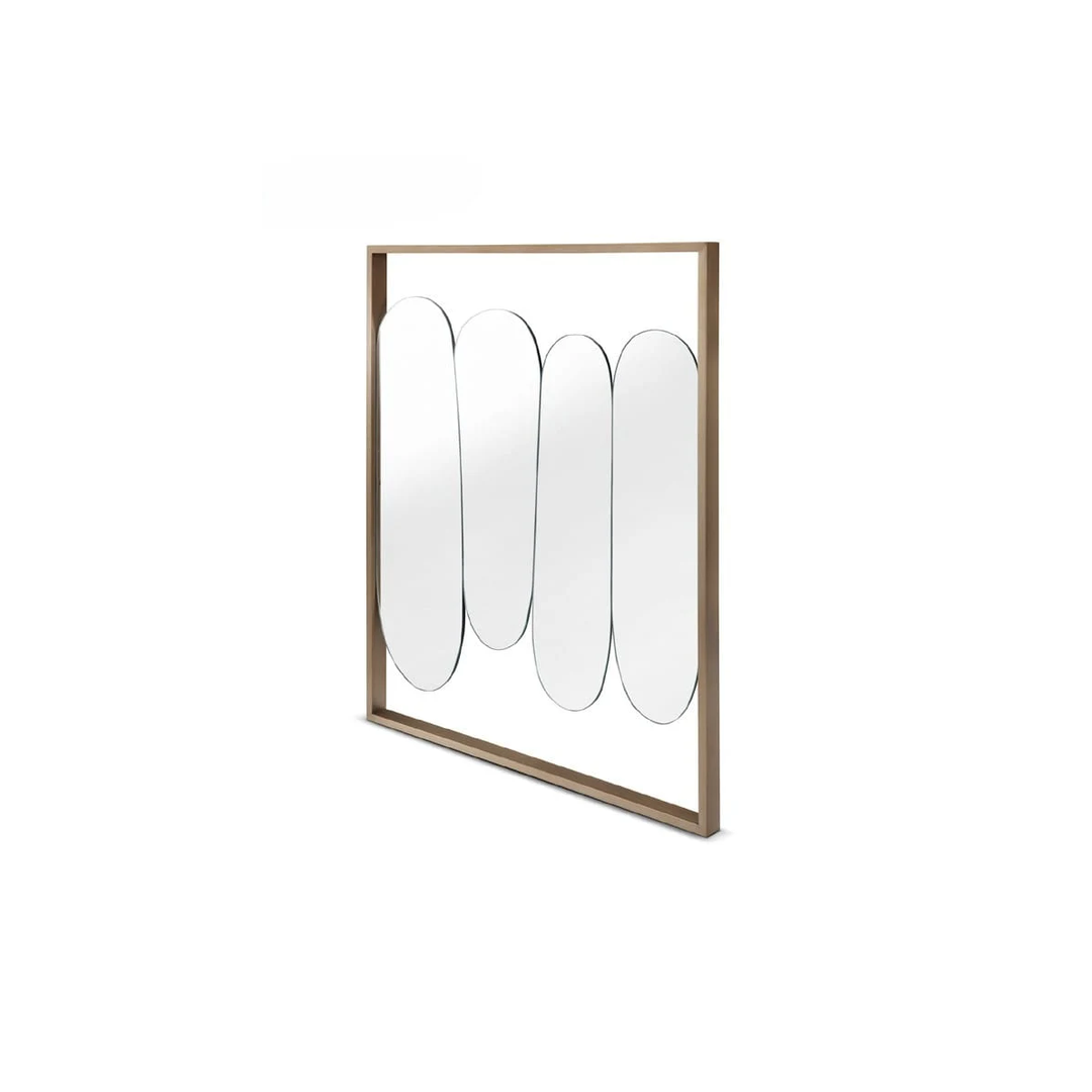 Oglindă decorativă REFLEXA 120×100 cm, ramă din oțel inoxidabil finisaj bronz