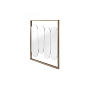 Oglindă decorativă REFLEXA 120×100 cm, ramă din oțel inoxidabil finisaj bronz