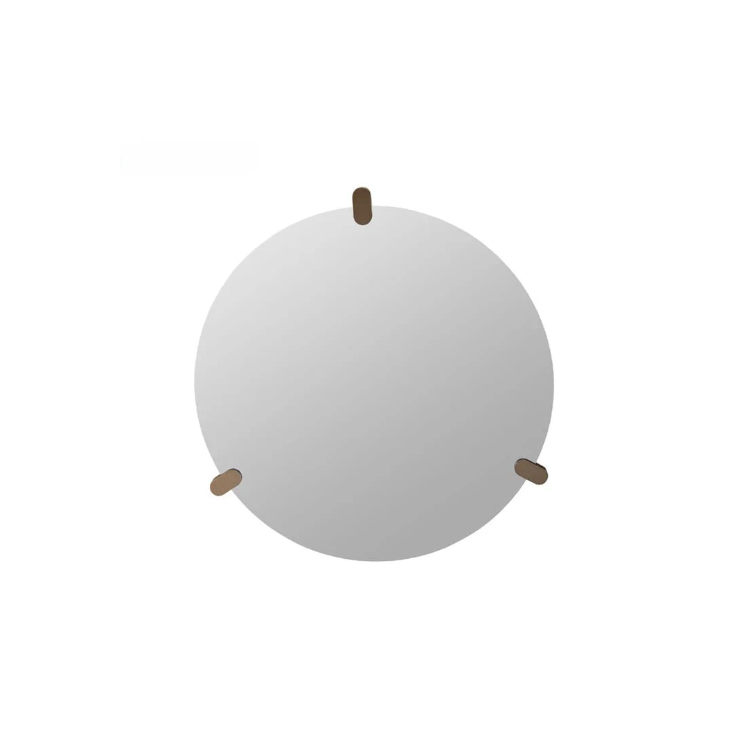 Oglindă decorativă ORBIS 120 cm diametru, ramă metal, finisaj bronz