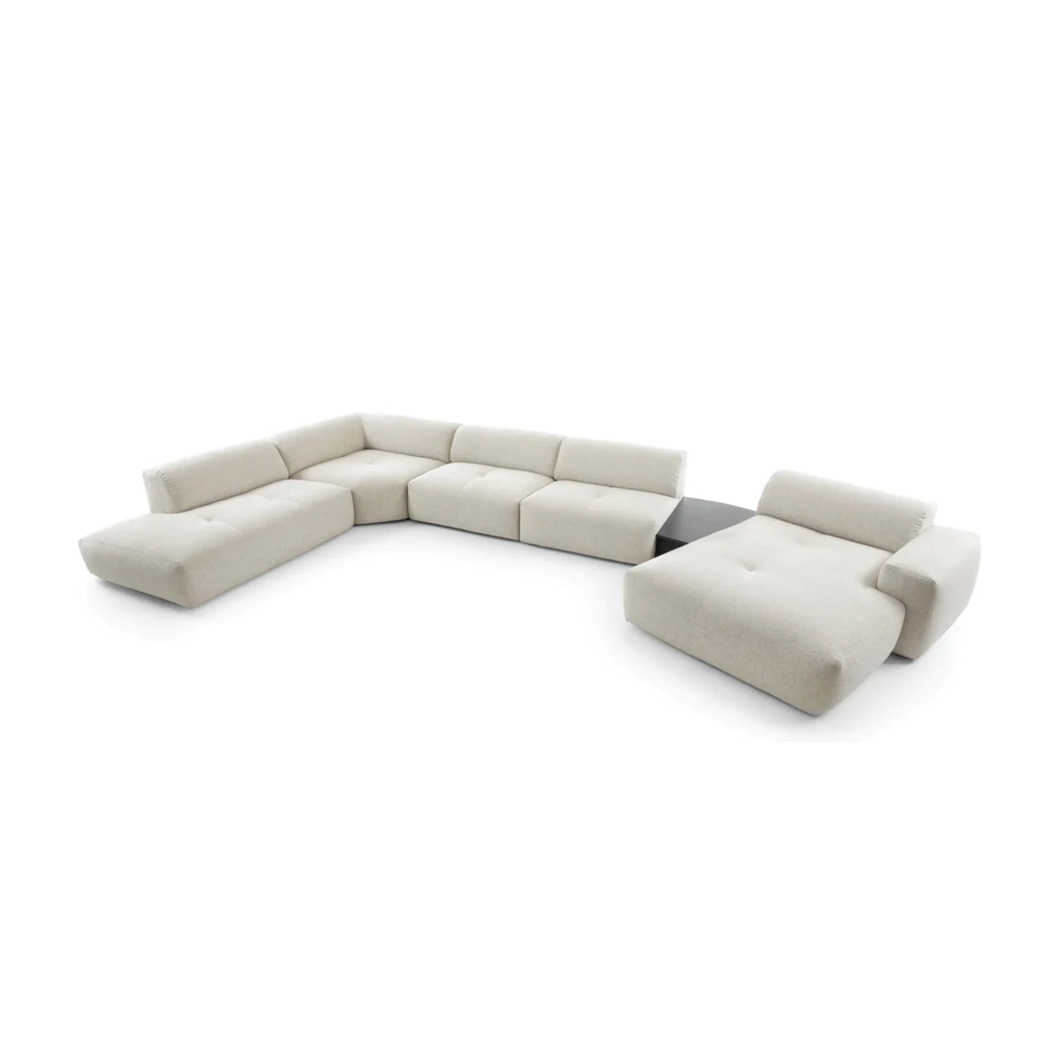 Colțar modular NOR 519 cm lungime, formă "U", măsuță integrată, configurabil
