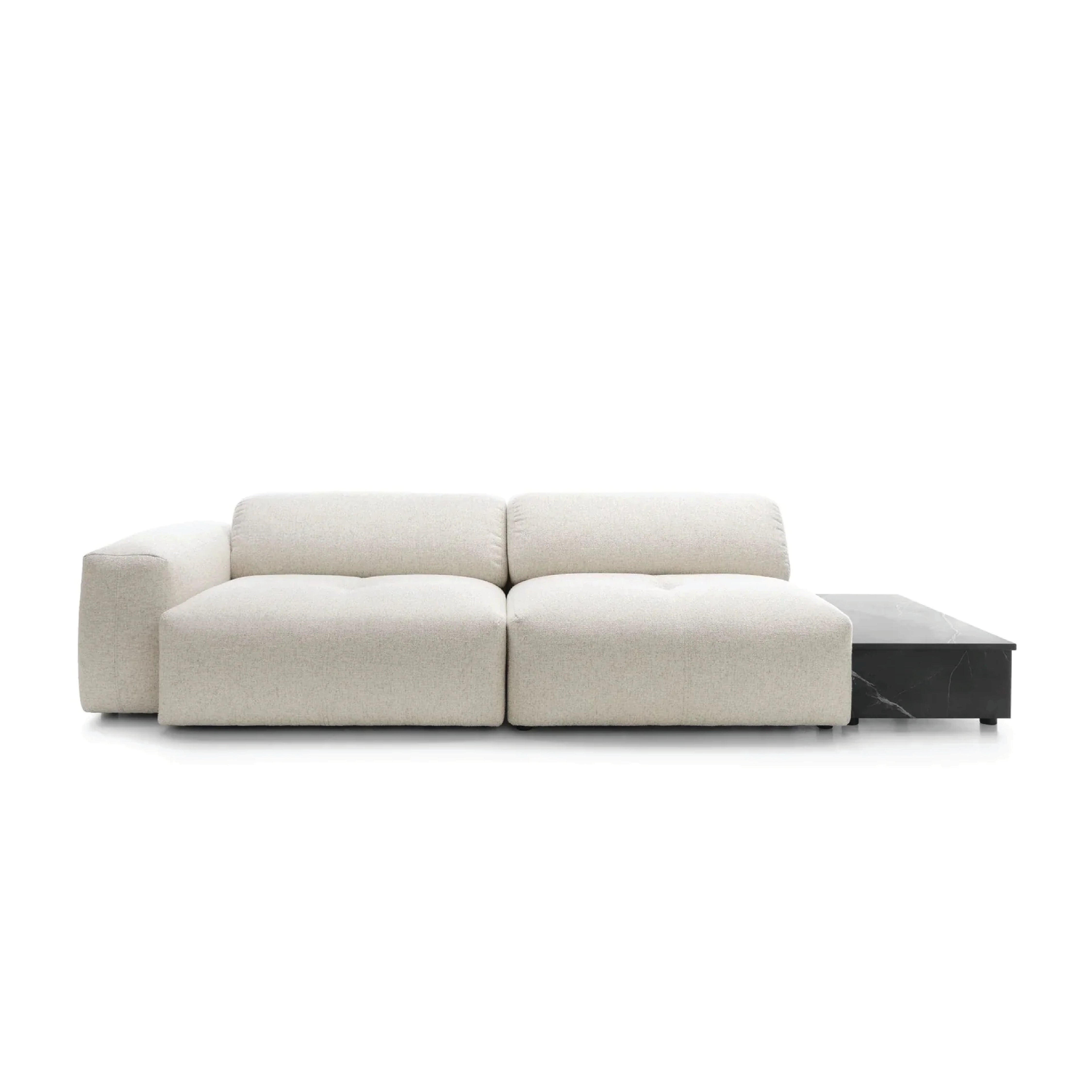 Colțar modular NOR 283 cm lungime, măsuță laterală integrată, configurabil