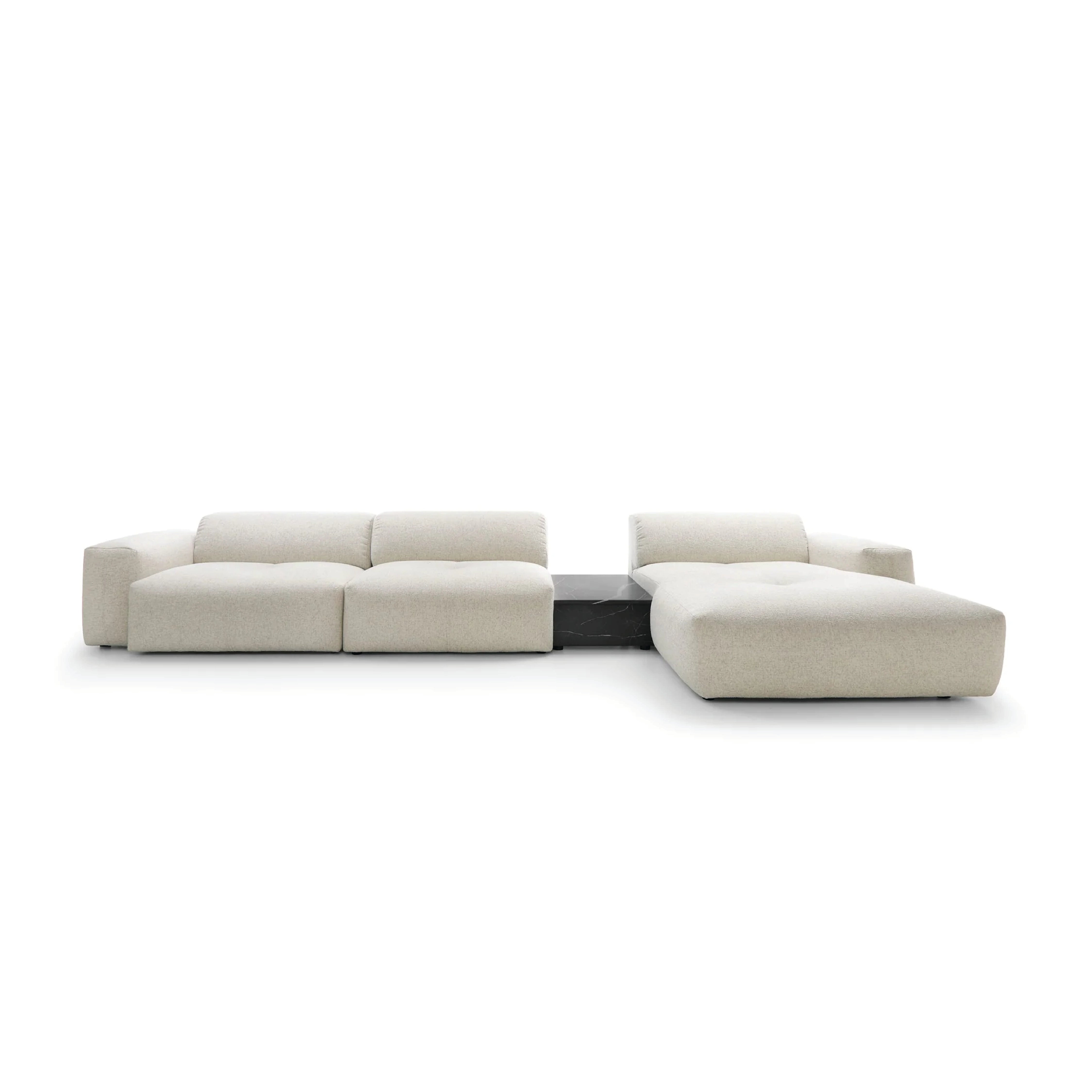 Colțar modular NOR 416 cm lungime, formă „L”, măsuță integrată, configurabil