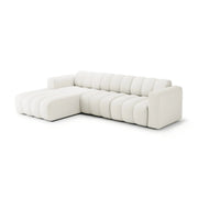 Colțar modular RODOS 285 cm lungime, formă „L”, bouclé premium, configurabil