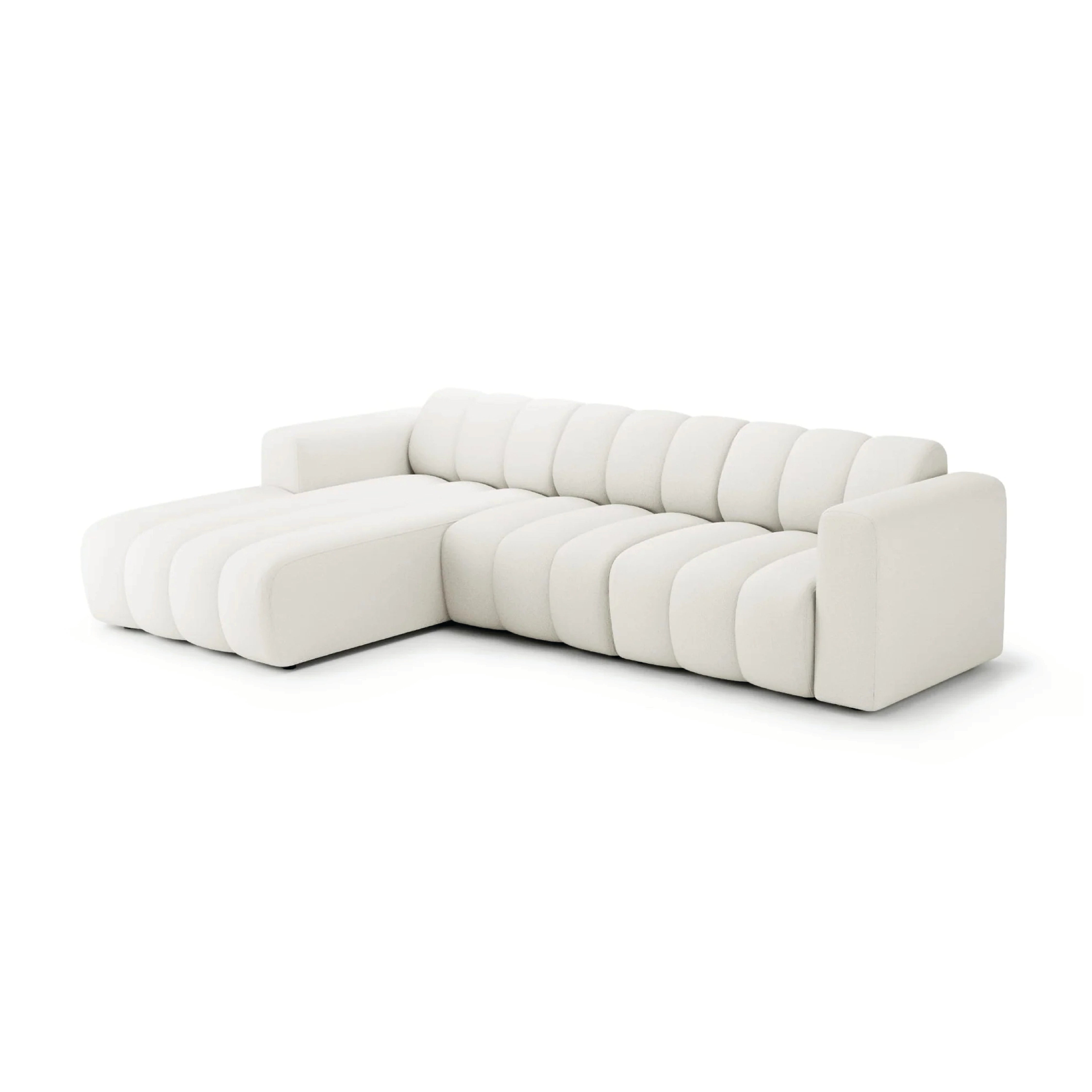 Colțar modular RODOS 285 cm lungime, formă „L”, bouclé premium, configurabil
