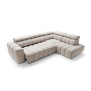 Colțar modular SIENNA 288 cm lungime, extensie electrica, formă "L", configurabil, tetiere reglabile