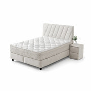 Pat Boxspring SIESTA cu ladă de depozitare, structură metalică, saltea premium cu topper integrat